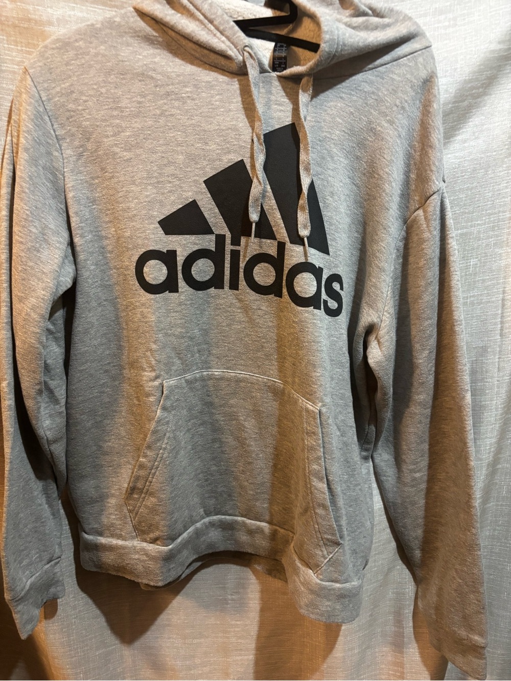 adidas Gray Pullover Hoodie with Black Logo
